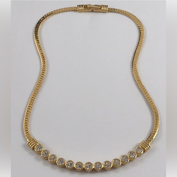 Swarovski Jewelry - Vintage 1980’s Swarovski gold necklace